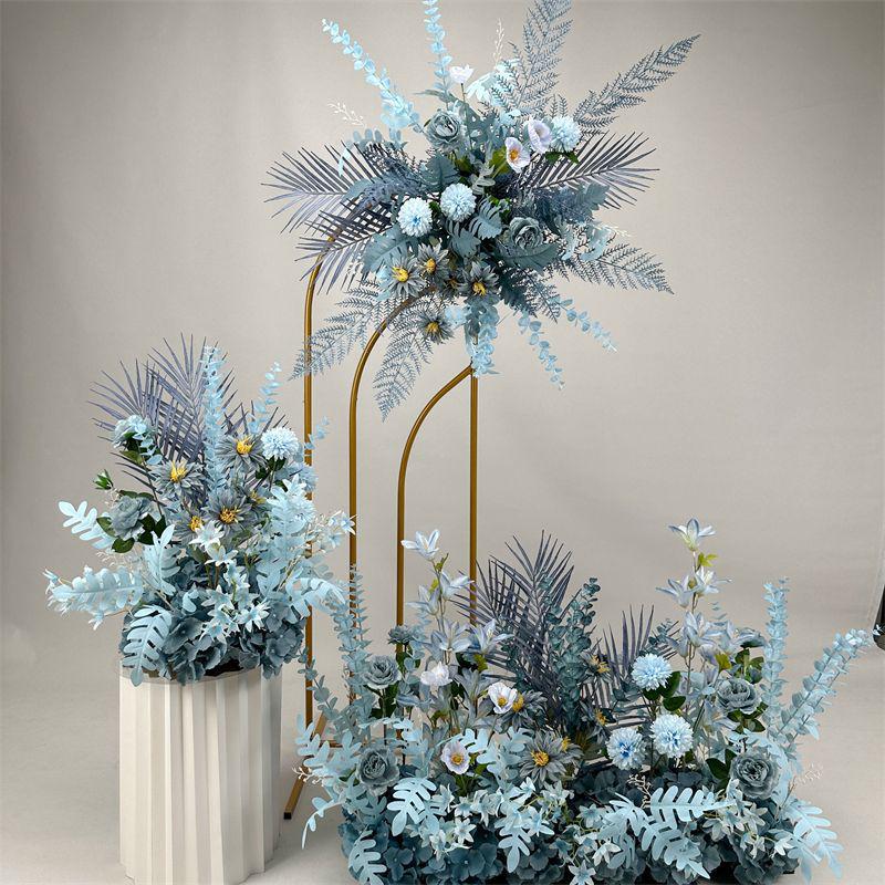 Wedding Floristry: Simulated Flower Scene Arrangement with Seven Optional Colors for T-Stage and Aisle Decoration