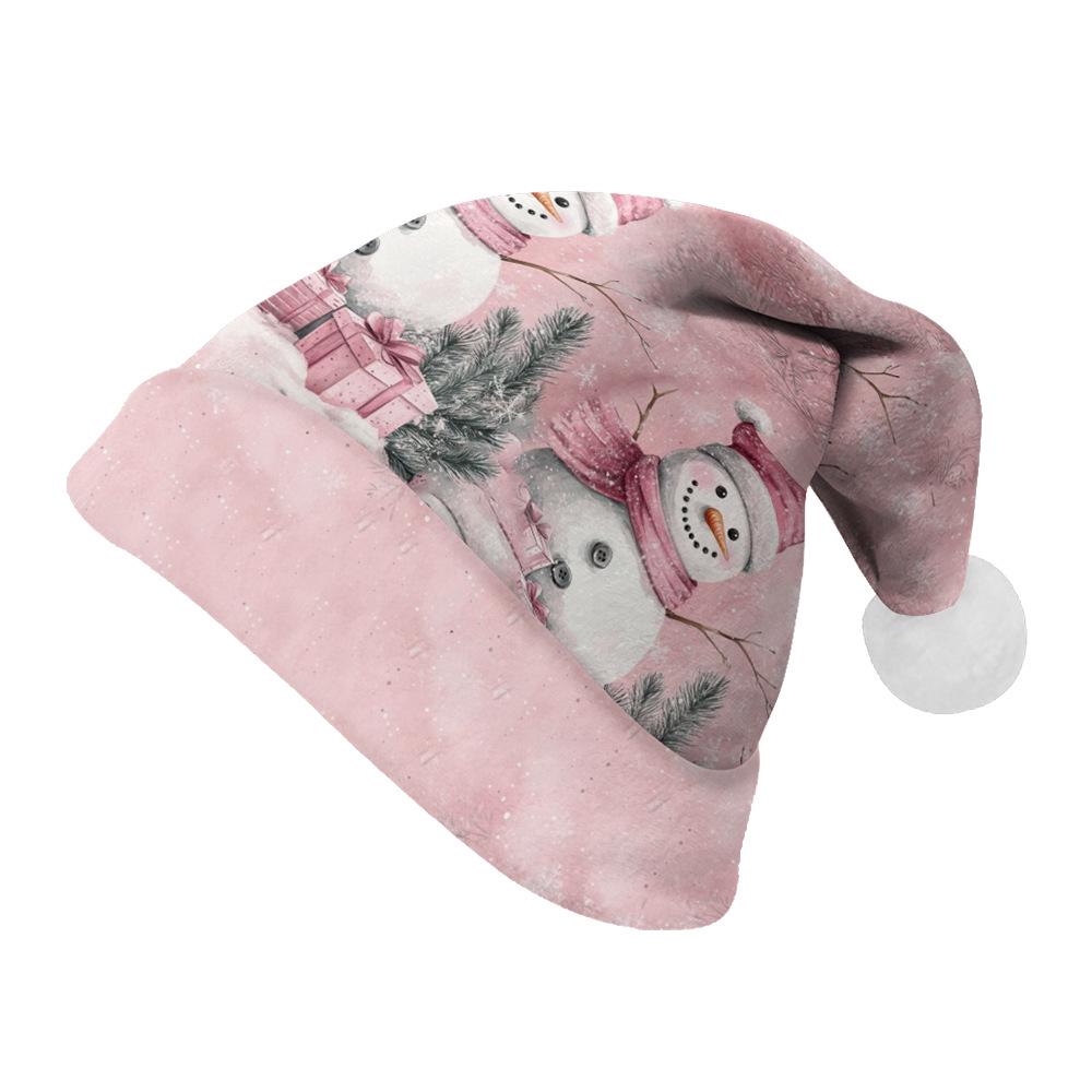 2024 Double-Sided Fleece Christmas Hat with Velvet for Kids & Adults