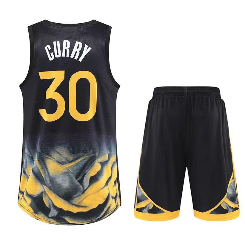 23 Yong S Stadseditie Nr. 30 Basketbalshirt Set Heren Jersey Jersey Met Zakken Aan Beide Kanten M-5XL M/160 black