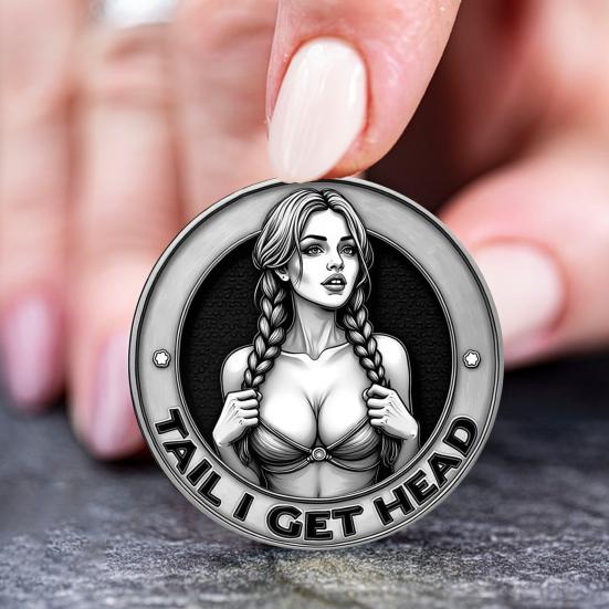 Cheeky Decision Coin Adults Challenge Coin Head And Tail Double-Sided Couple Decision Coin Sex Token Prank Gift for Men Women Date Night Use