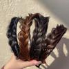 Women Headband Fishbone Braid Wig with Tooth Head Non-slip Headband Headdress Hairpin Headband Hair Ornaments for Women Girls