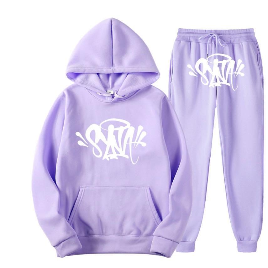 SynaWord High Street Fashion Trendy Brand Suit Men's Ins Trend Hip Hop Hoodie Syna Print Sweater Suit