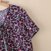 ZANZEA Cardigan/Blusa Casual da Donna Estiva con Scollo a V, Stampa Floreale, Maniche Corte