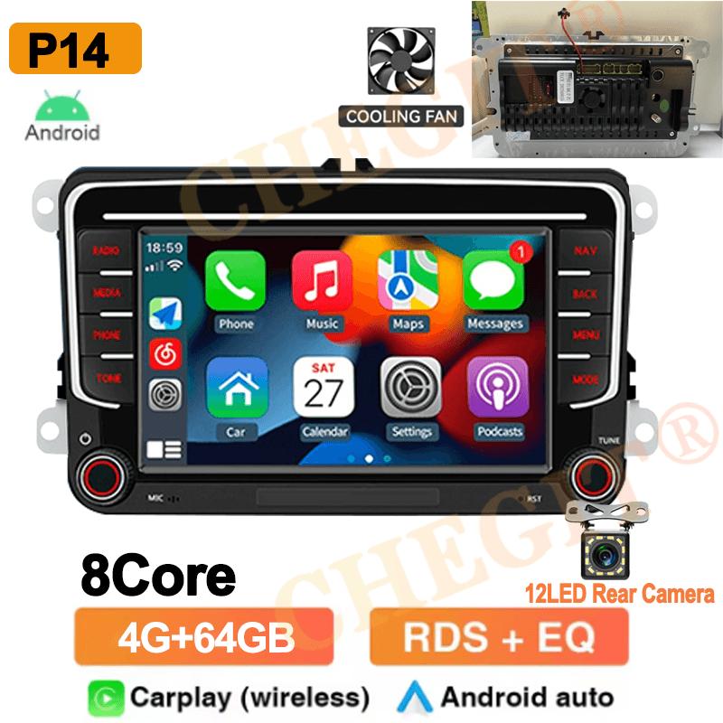 4/8Core 2 Din Car Radio Car Multimedia Player 64G GPS WiFi Carplay For Volkswagen Skoda Octavia Golf 5 6 Passat Polo Jetta