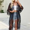 Damen Sexy Spitze Spitzen Schal Locker Strandurlaub Sonnenbekleidung Bikini Cover-up Bademode Outer Cardigan
