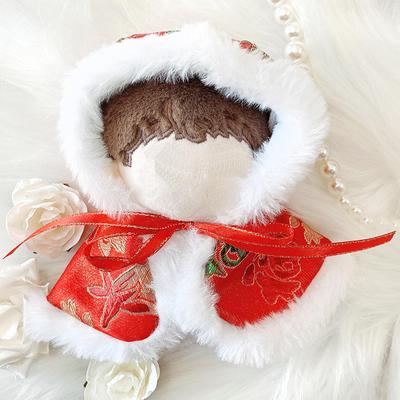 G-Trigger Hooded Chinese Pattern Cape for 10cm Plush Toys, Cotton Doll Clothes, Nuikatsu Kigurumi [Used]