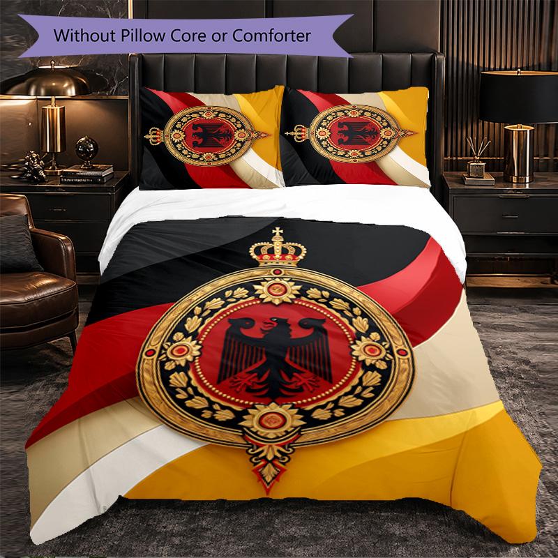 Belgium Football Pattern 3 Pieces Bedding Set Soft Microfiber Duvet Cover with Pillow Cases for Bedroom