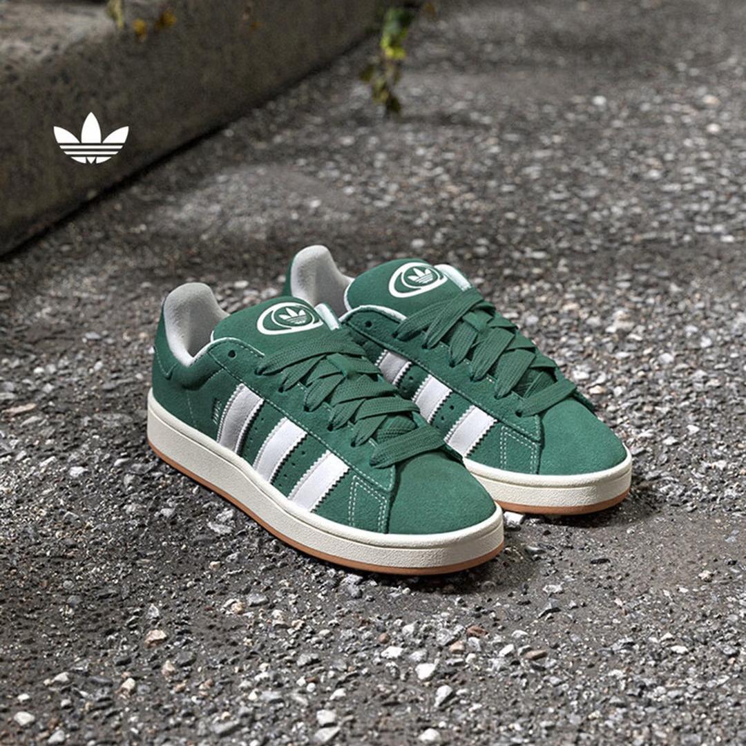 Adidas Кеды-хлеб CAMPUS 00-х Классические Спортивные Кроссовки Adidas Трилистник H03472 35.5 зелёный
