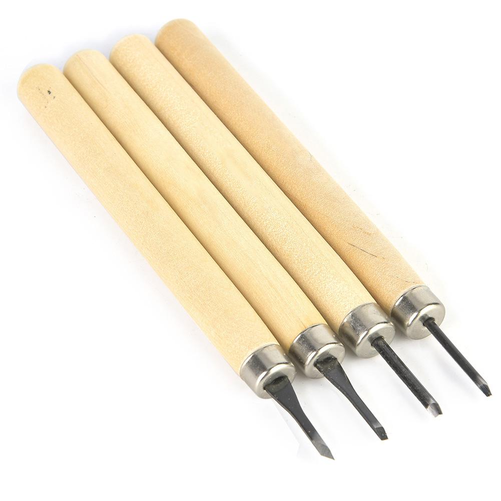 Wood Carving Knife Woodcut Knife Wood Carving Tools For Rubber Stamp Four Piece Set(No.1 Suit)