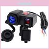 Auto Waterproof Socket 12v Motorcycle Lighter 5v 21a Dual Usb Phone Charger Power Adapter With Voltmeter Mount On Handlebar For Phones And More
