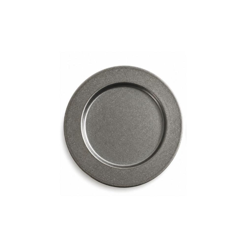 Stainless Steel Dinner Plate Round Dinner Plate Vintage Gold Stainless Steel Serving Plate Raised Rim Reusable Charger Plate