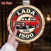 Vintage Lada 1500 Metal Tin Sign 8x8 Soviet USSR Retro Wall Art Decor for Garage