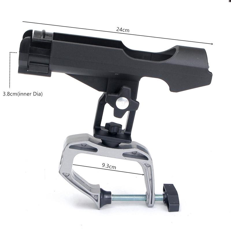 Rotatable 360 Degree Spinning Fishing Rod Fixed Holder Boat Fence Mount Kit Kayak Side Sea Fish Tackle Accessory Tools Black