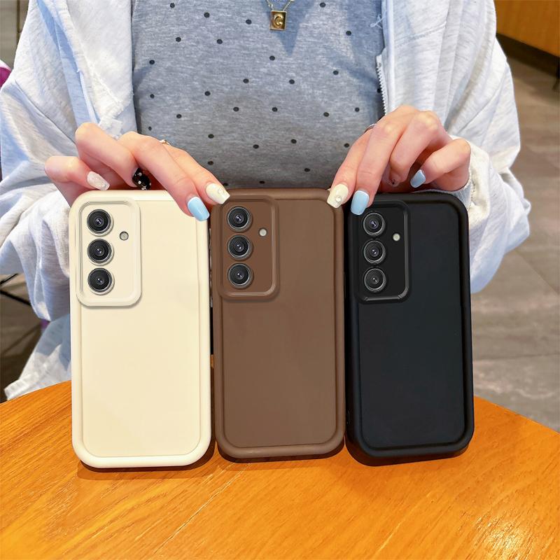 New Silicone Non-Slip Black Phone Case For Samsung Galaxy A35 A34 A33 5G Light Luxurious Washable Phone Cases Shockproof Cover