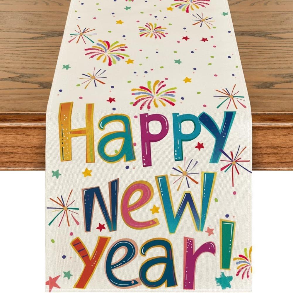 New Chinese New Year Table Runner Wine Glass New Year New Year Tablecloth New Year Table Flag Cover Home Decor