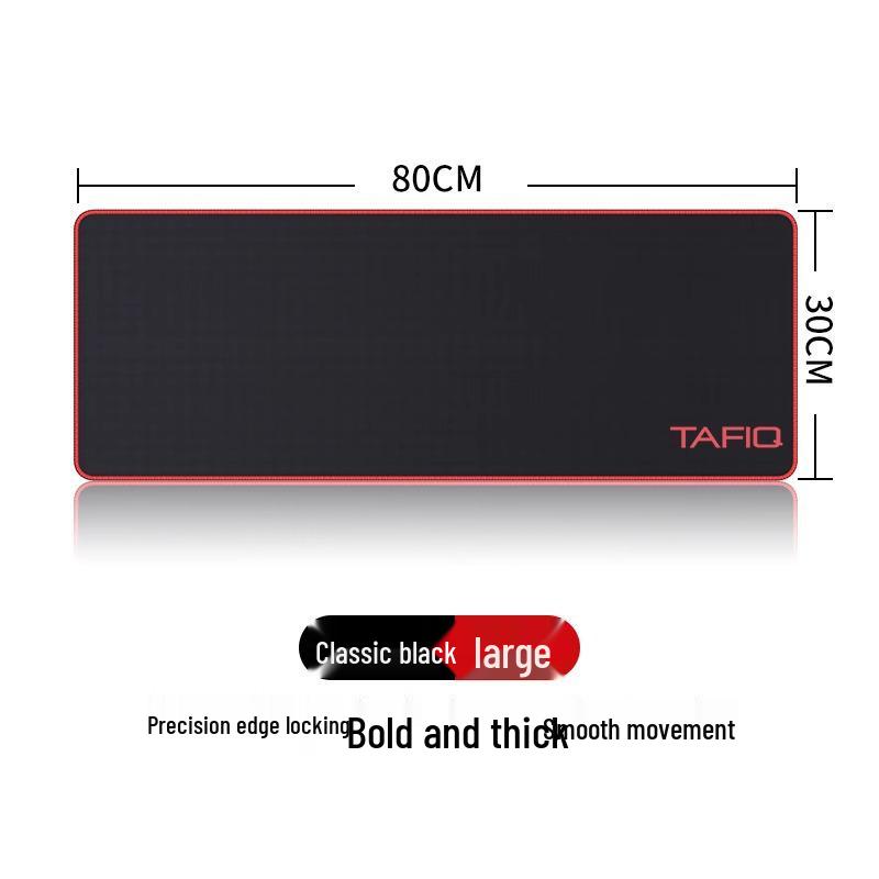 Red-Stitched XL Gaming Mouse Pad for Office and Esports