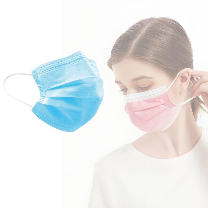 High Quality Adult Disposable Masks Blue Three Layer Non Woven Earloop Protective Masks