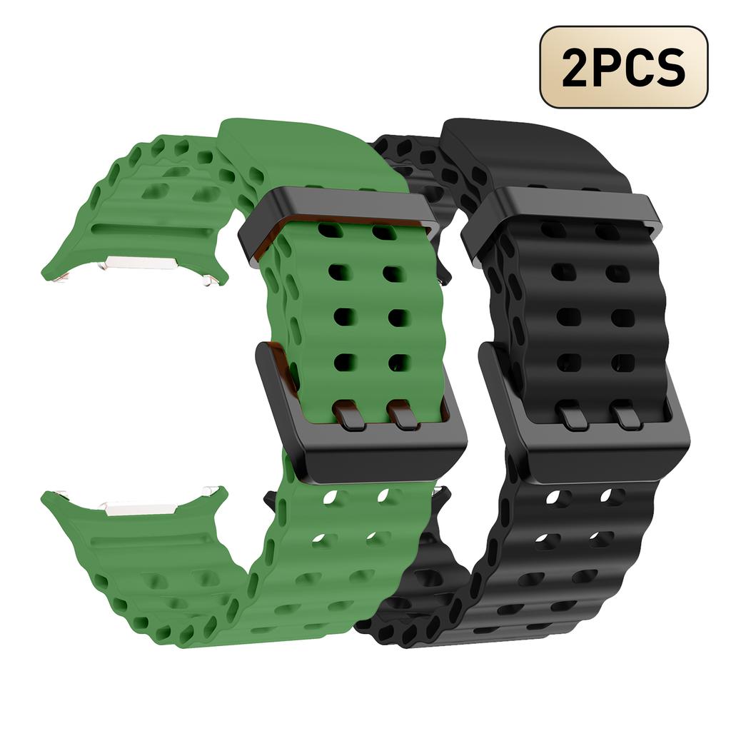 2pcs Silicone Watch Bands for Samsung Galaxy Watch Ultra 47mm, Square Hole Design, Multi-Color, Perfect Compatibility, Smartwatc