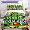 Set copripiumino 3 pezzi (1*Copripiumino + 2*Federe, Senza Nucleo), Piante vs. Set Biancheria da Letto Morbido Stagione Unica con Stampa Zombie, Decorazione Regalo per Camera da Letto di Casa