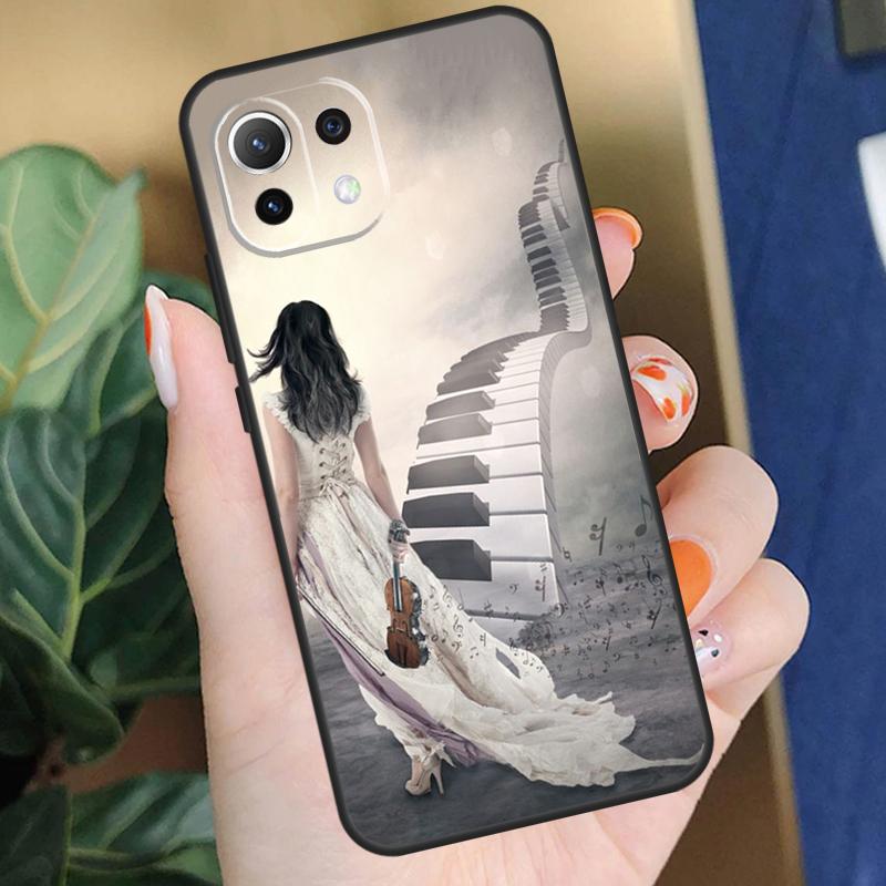 Violin Piano Case For Xiaomi 15 14 Ultra 13T 14T 15T Pro 17 Pro Max POCO F8 F7 F5 F6 X5 X6 X7 Pro Coque