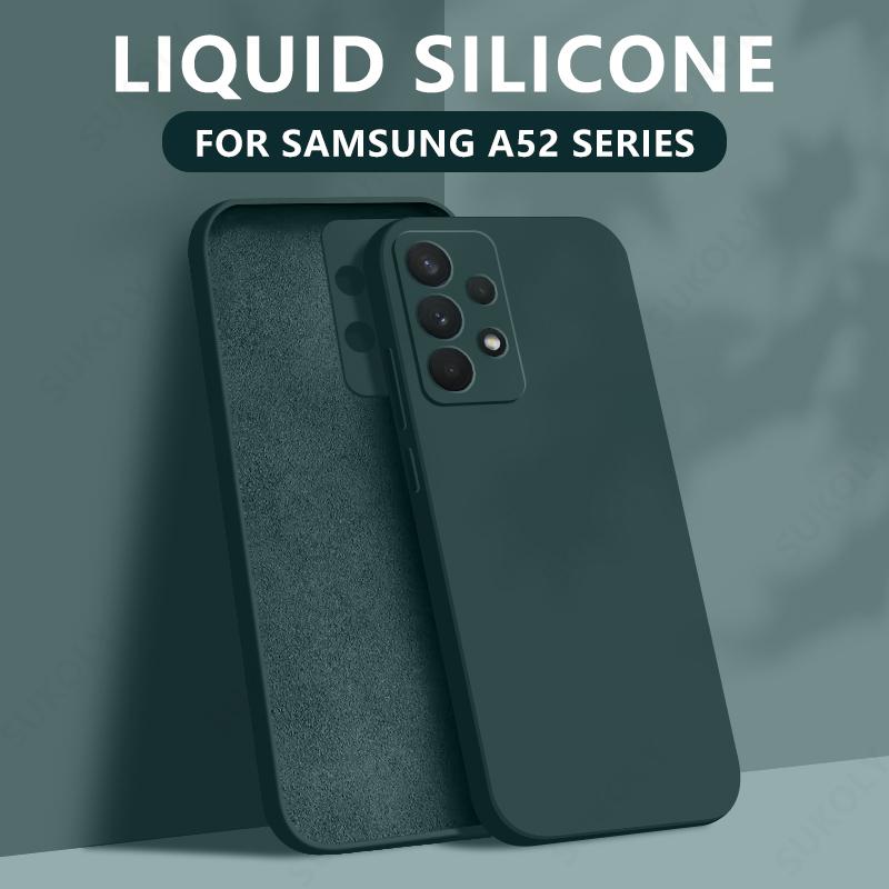 

Liquid Silicone Case For Samsung Galaxy S24 S25 FE S26 S23 S22 Ultra Plus S25 Edge A57 A37 A56 A17 A16 A36 A54 A55 5G Soft Cover For Samsung A56 темно-зеленого