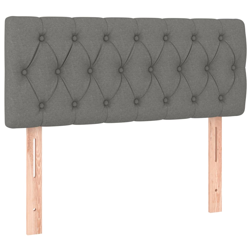 Box Spring Bed with Mattress Dark Gray 100 x 200 cm Fabric