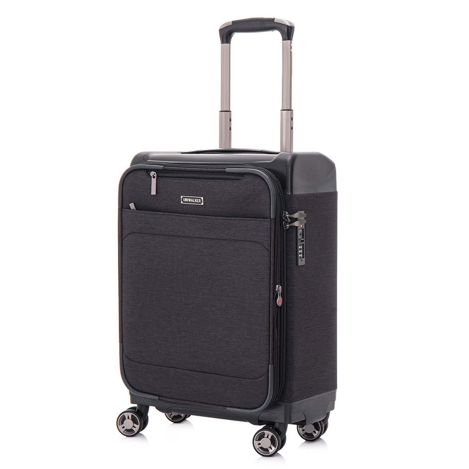 

Carry Expandable Carry Business TSA Trunk 37L [Uniwalker] Suitcase, Waterproof, Case, Capacity, Bag, Lightweight, Travel, Business, Trip, Lock, чорний