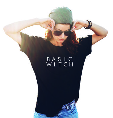 Womens BASIC WITCH Organic T-Shirt Mens Womens Tees Top Fashion HALLOWEEN Costume Slogan Girls SLANG