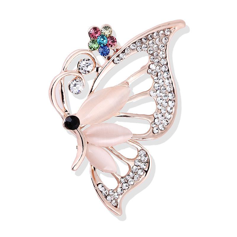 

Fashion Cat s Eye Stone with Diamonds Butterfly Small Fresh Brooch Sober and Fashionable Clothing Accessories Corsage Brooch Pins Brooch Jewelry