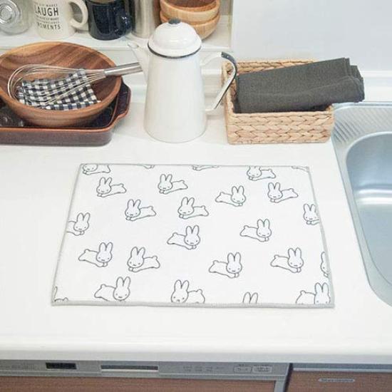 Okato Polyester Dish Drainer Bunny Design Mat, 30x40cm,