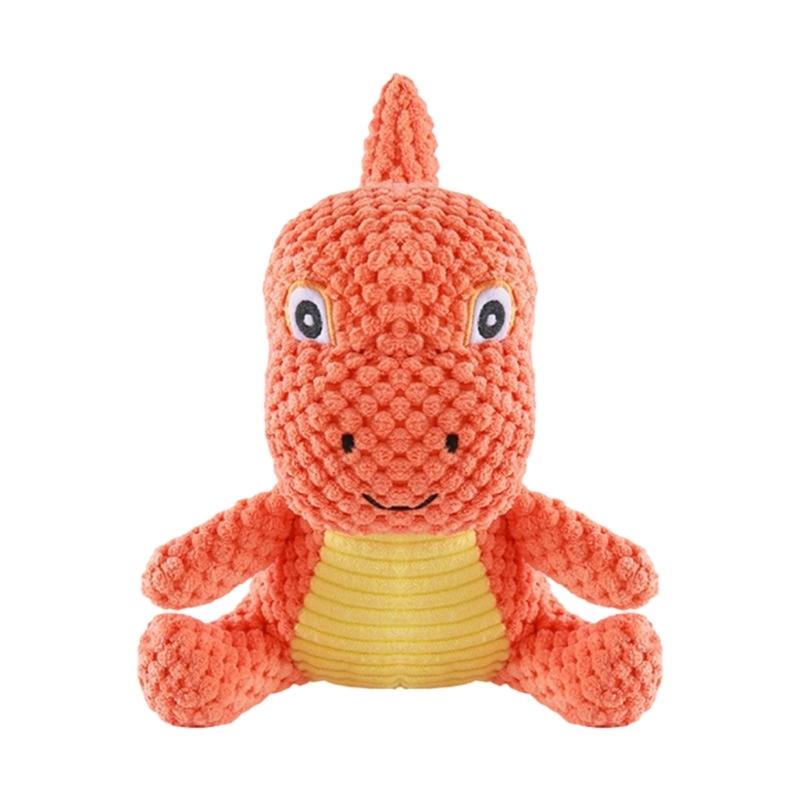 

Washable Dinosaurs Plush Pet Toy Easy to Clean Portable Light weight for Travel Dental Care Entertainment
