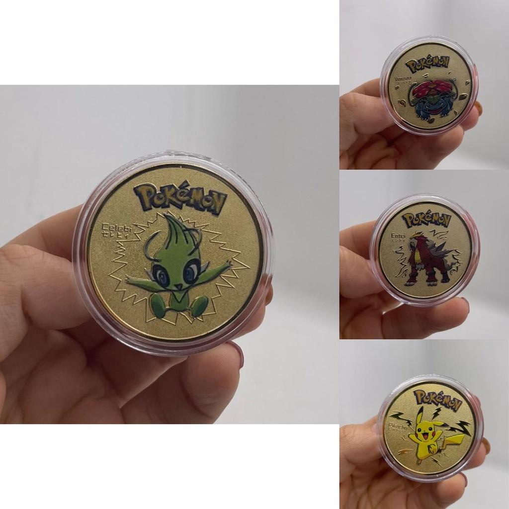 Pokemon Anime Gold Coin Game Commemorative Coin Pikachu Collection- Cute Decorative Piece