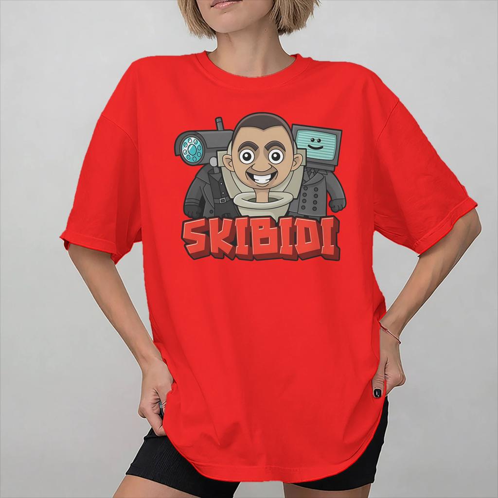 Skibidi Toilet Titan SpeakerUnisex Outfit Unisex Women T Shirt Pure Cotton Tee Graphic Printing Tops Tshirt