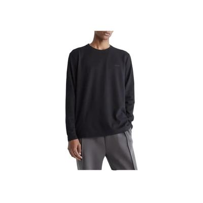 Solid Color Simple Comfortable Versatile Casual Long Sleeve T-Shirt Men Tops Black 81CP225-002