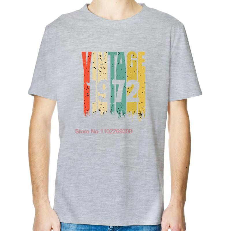 1972 Vintage Retro T Shirt Birthday Gift TShirt Cotton Short Sleeve TShirts Summer New Shirts And TShirts Print T Shirt