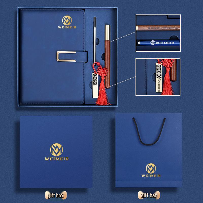 Custom Logo A5 Business Diary Gift Set: Employee Souvenir Notebook in Gift Box