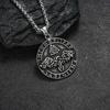 Valknut Rune Pendant Necklace Norse Mythology Viking Jewelry Stainless Steel Chain Amulet Norse Symbolic Pendant for Men and Women