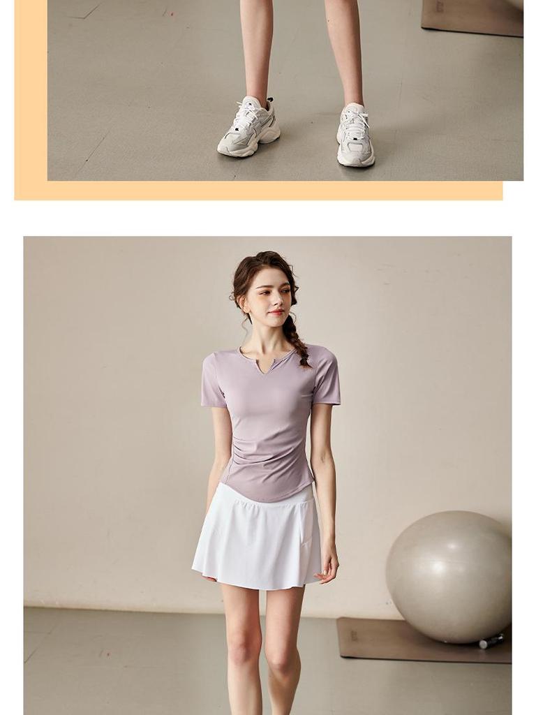 White Sports Mini Skirt: Two-Piece Style, Anti-Exposure - Perfect for Badminton, Tennis, Running & Fitness. Women's Half Skirt for Summer.