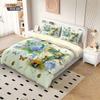 3Pcs Beautiful Floral 67 Element Print Coreless Down Duvet Cover Set Multi Size Bedroom Bedding Decoration Machine Washable