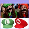Super Mario Bros Červená Zelená Cosplay Klobouk Unisex Kostým Rekvizita Dárek