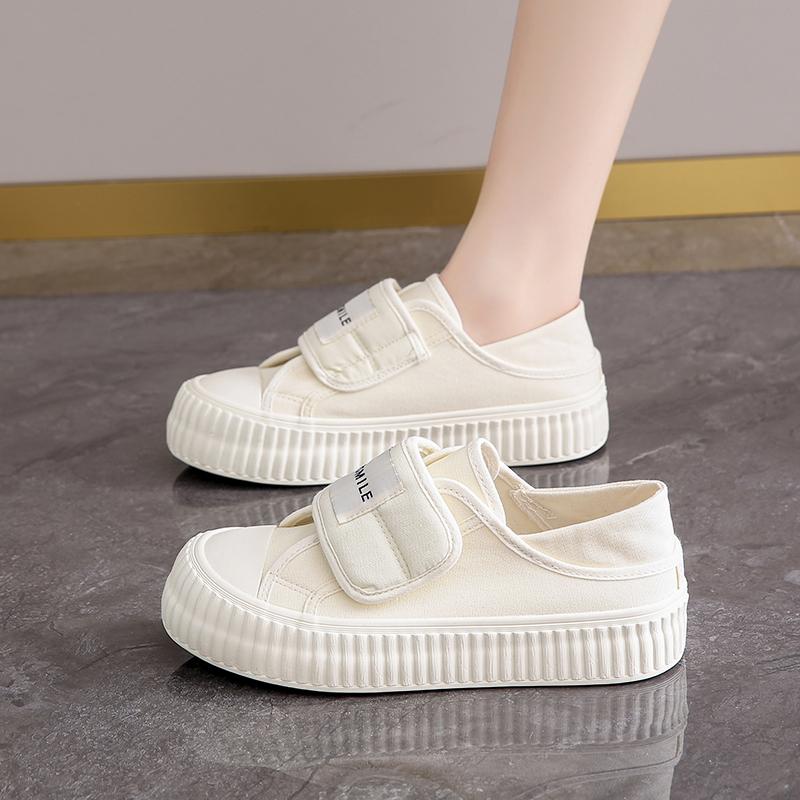 Pregnant women sports shoes spring Velcro wide fat feet outer wear canvas shoes soft baseplate shoes