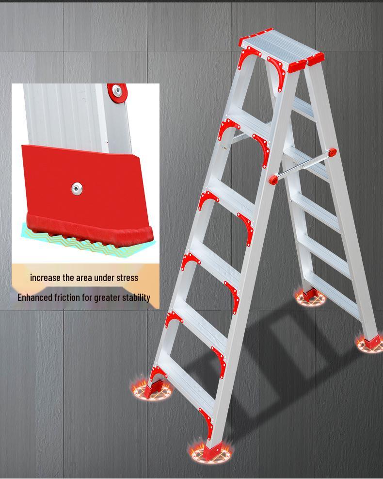 2M Multifunctional Aluminum Alloy Foldable A-frame Telescopic Ladder for Indoor Climbing
