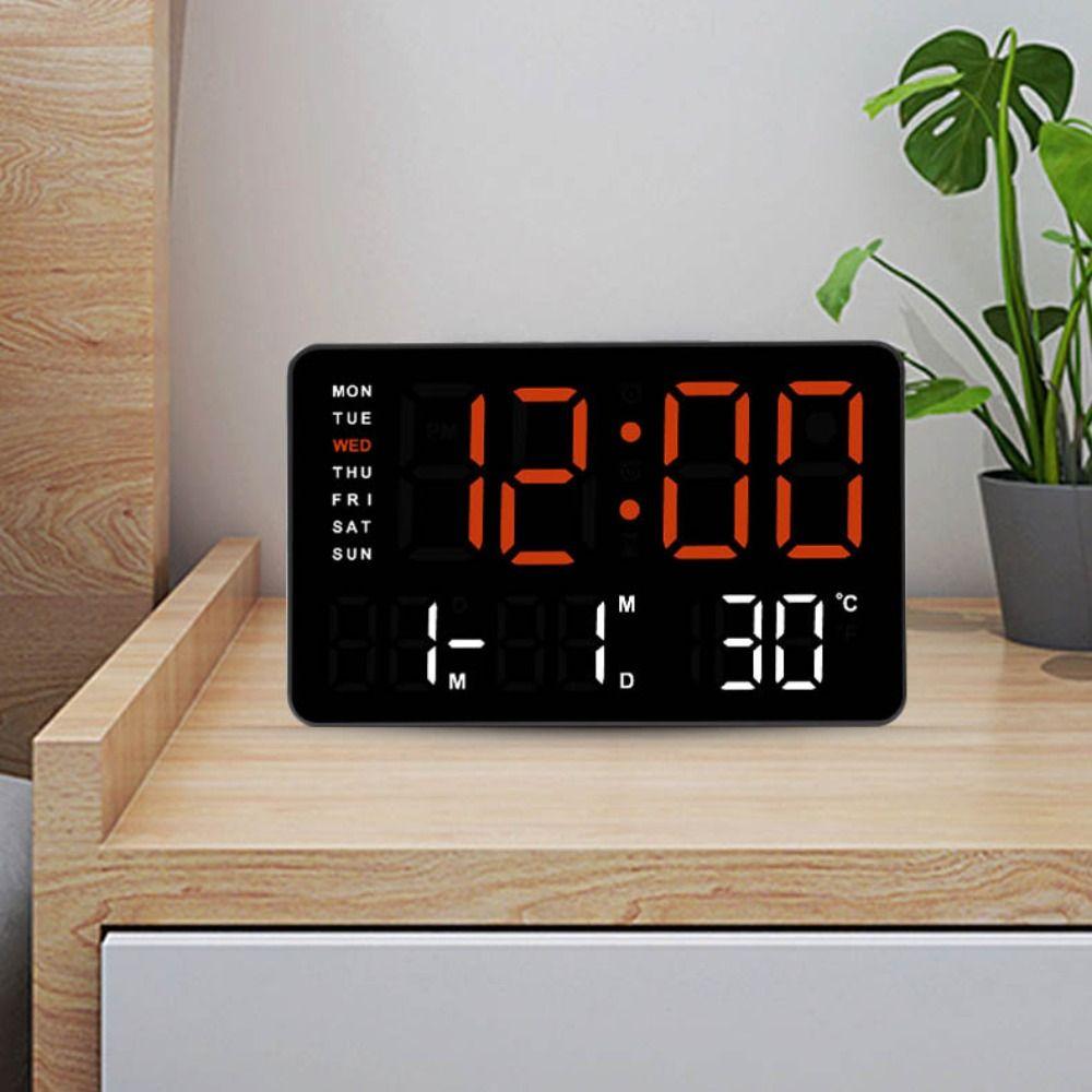 

Багатофункціональні цифрові світлодіодні годинники Настільний годинник із відображенням температури для спальні Red+Black