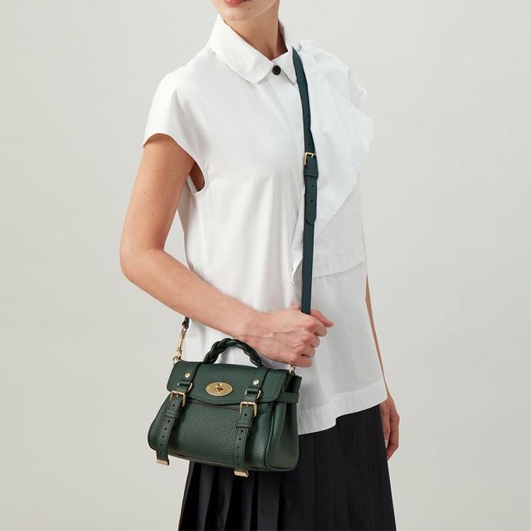 Mulberry Fashion Casual Leather Tote Bag Mini Women Handbags Green RL6595-736Q633