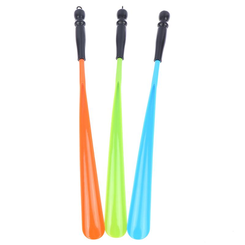 Plastic Extra Long Shoehorn Lazy Shoe Helper Long Handle Shoes Lifter Pull Shoehorn Slip Handle Long Shoehorn Random Color