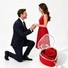Decorative Heart Shaped Jewelry Gift Box with Key for Ring Presentation, Jewelry Storage, Vanity Display and Proposal Use
