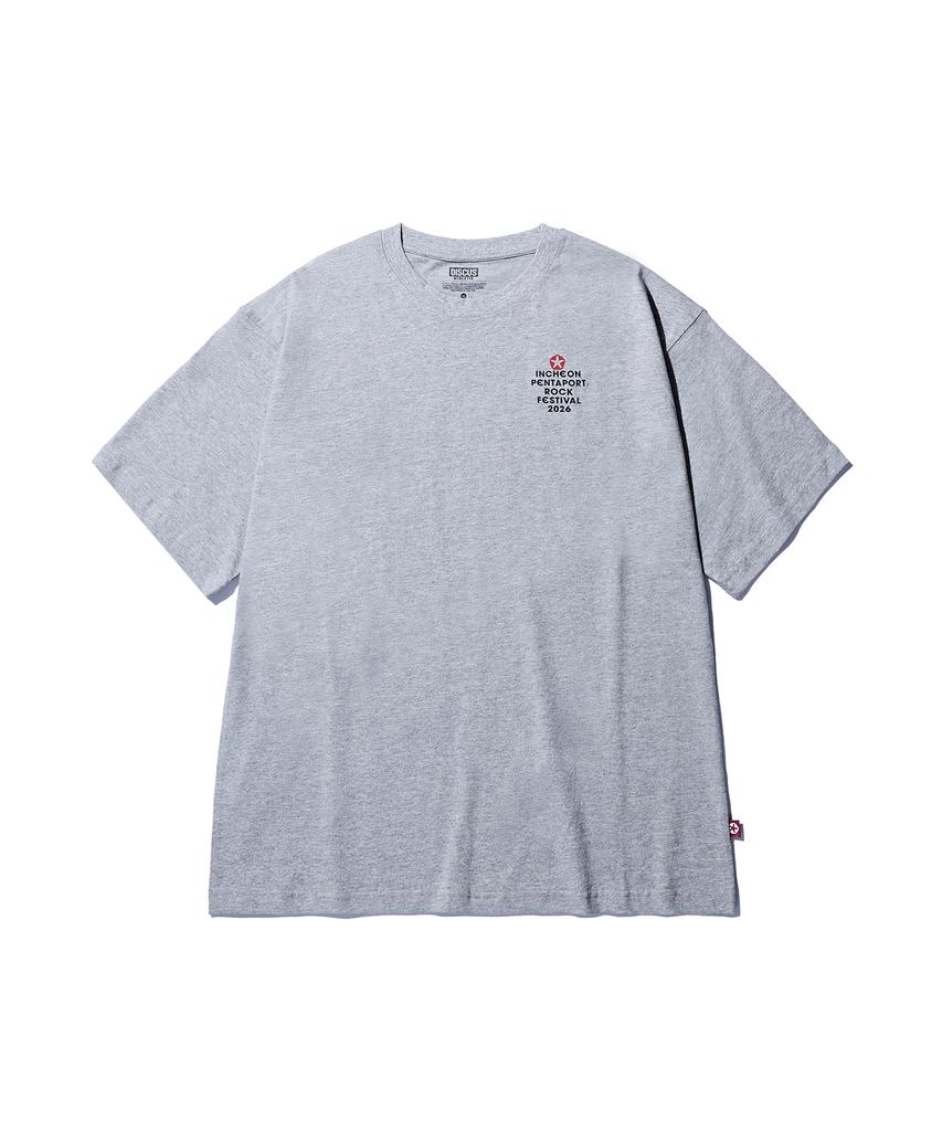 DISCUS ATHLETIC 2026 Pentaport Logo T-Shirt Melange Grey