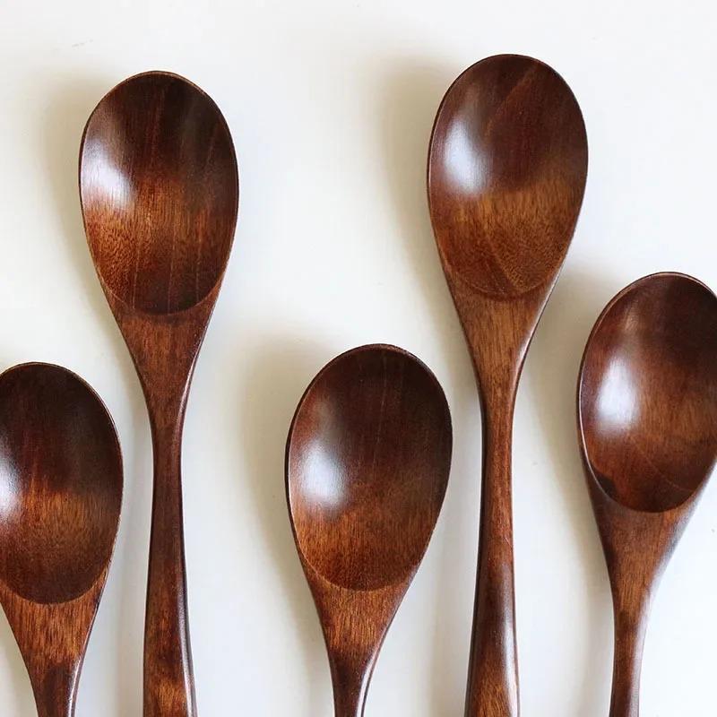 Wooden Spoon Soup Spoon and Fork Eco Friendly Products Tableware Natural Ellipse Ladle Spoons for Cooking Kicthen Accessories