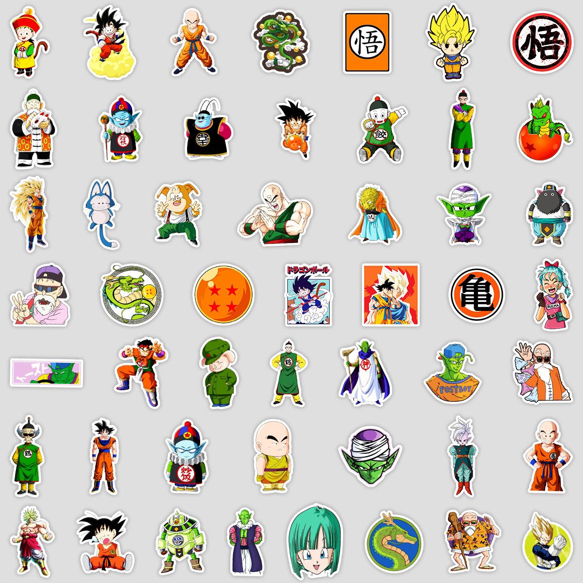 

50 Japanese Comic Dragon Ball Graffiti Stickers Car Suitcase Mobile Phone Water Cup Decoration Stickers Waterproof Animation Stickers