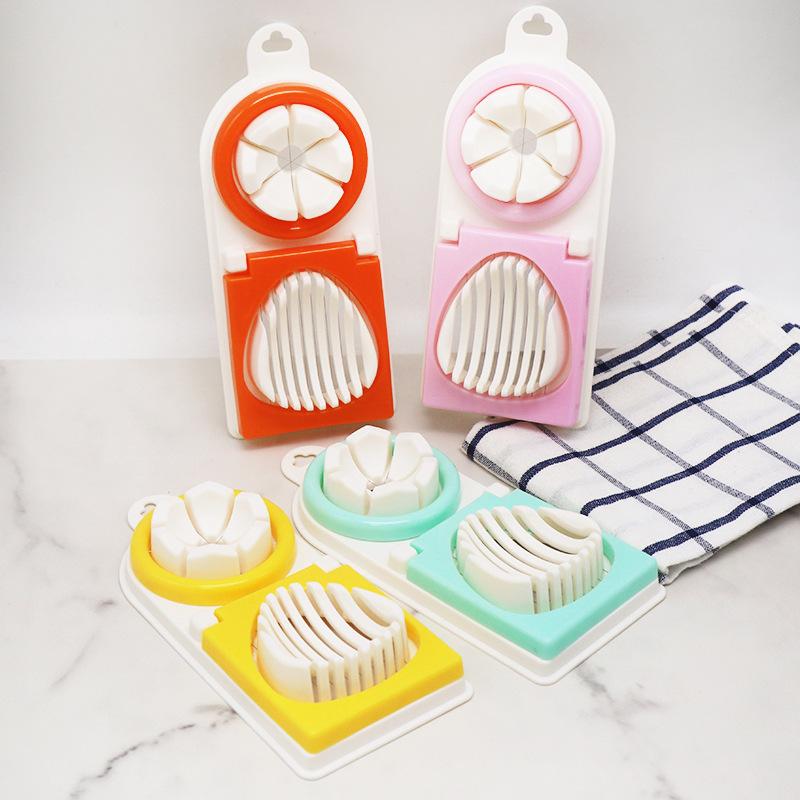2 In 1 Multifunctional Egg Slicers Stainless Steel Slicer Fancy Splitter Egg Cutting Tool Home  Egg Cutter Kitchen Gadgets 1PC